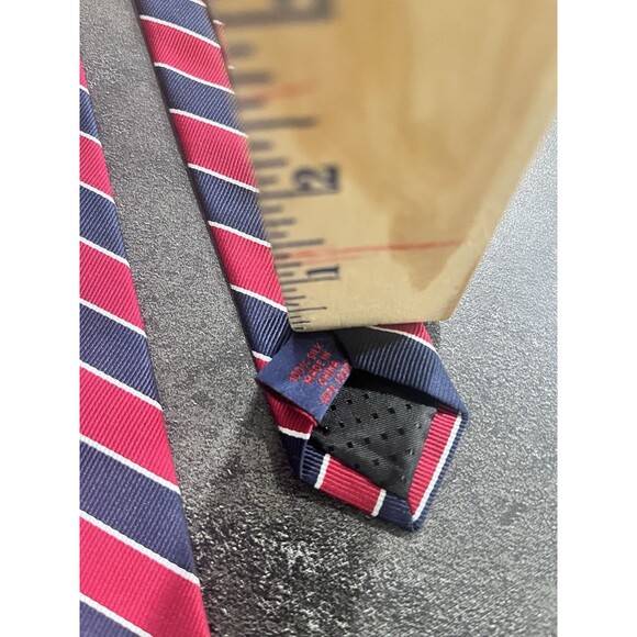 Rooster Neck Tie Mens Silk Blue Red White Repp 3.75” Wide 60”Long Rooster Logo - Picture 6 of 9